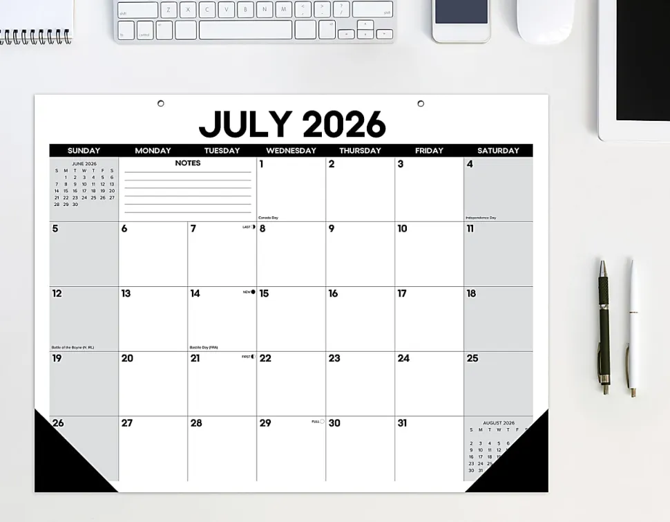 Willow Creek Press Academic Monthly Desk Pad Calendar, 17" x 22", Basic, July 2026 - June 2027, Total Qty 1
