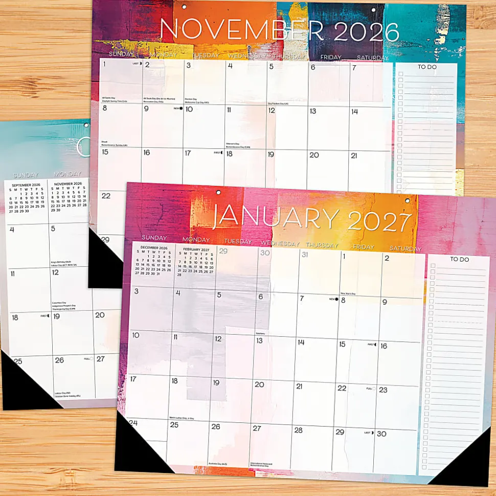2026-2027 Willow Creek Press Academic Monthly Desk Pad Calendar, 17" x 22", Abstract Art, July To June, Total Qty 1