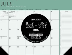 2026-2027 Willow Creek Press Academic Monthly Desk Pad Calendar, 17" x 22", Modern, July To June, Total Qty 1