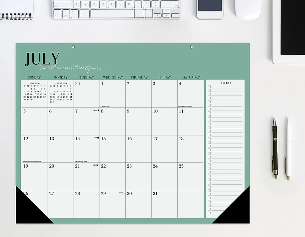 2026-2027 Willow Creek Press Academic Monthly Desk Pad Calendar, 17" x 22", Modern, July To June, Total Qty 1
