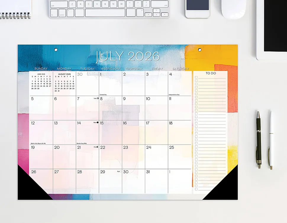 Willow Creek Press Academic Monthly Desk Pad Calendar, 17" x 12", Abstract Art, July 2026 - June 2027, Total Qty 1