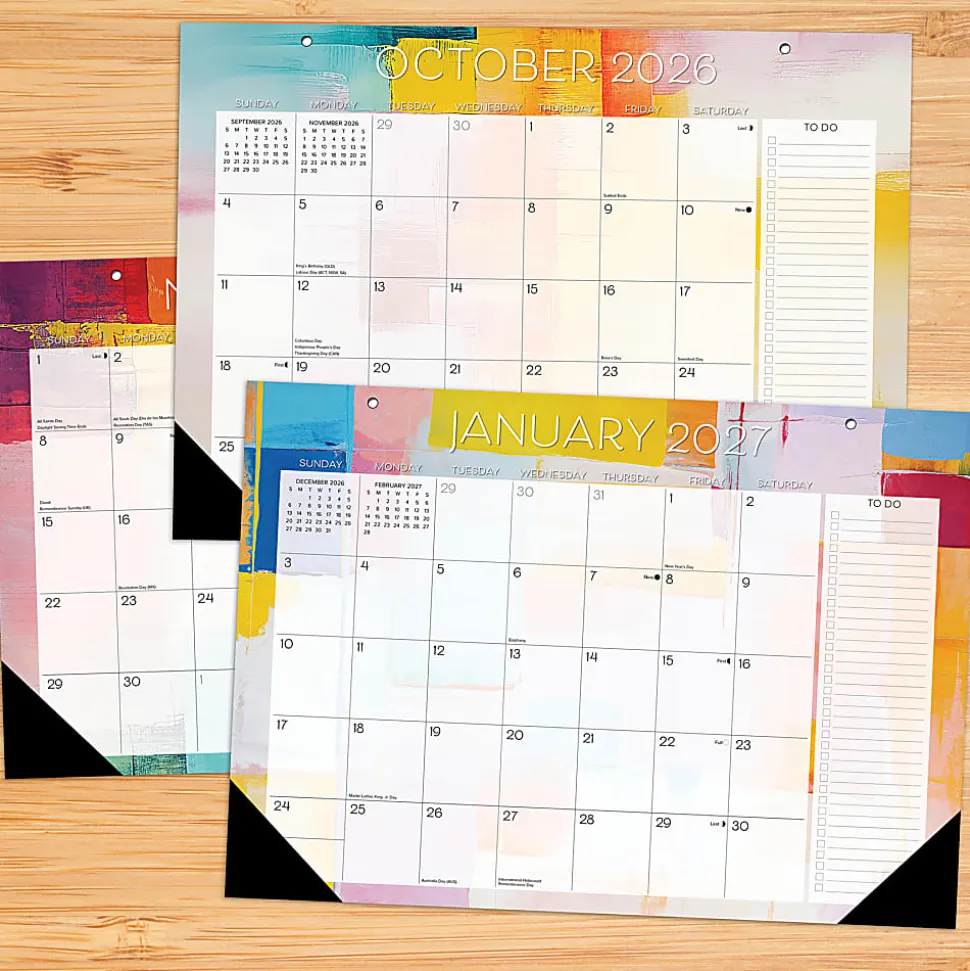 Willow Creek Press Academic Monthly Desk Pad Calendar, 17" x 12", Abstract Art, July 2026 - June 2027, Total Qty 1