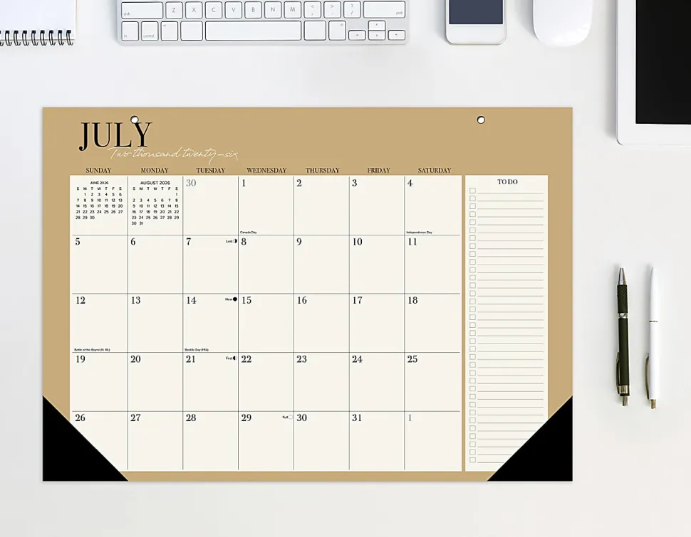 Willow Creek Press Academic Monthly Desk Pad Calendar, 17" x 12", Urban Chic, July 2026 - June 2027, Total Qty 1