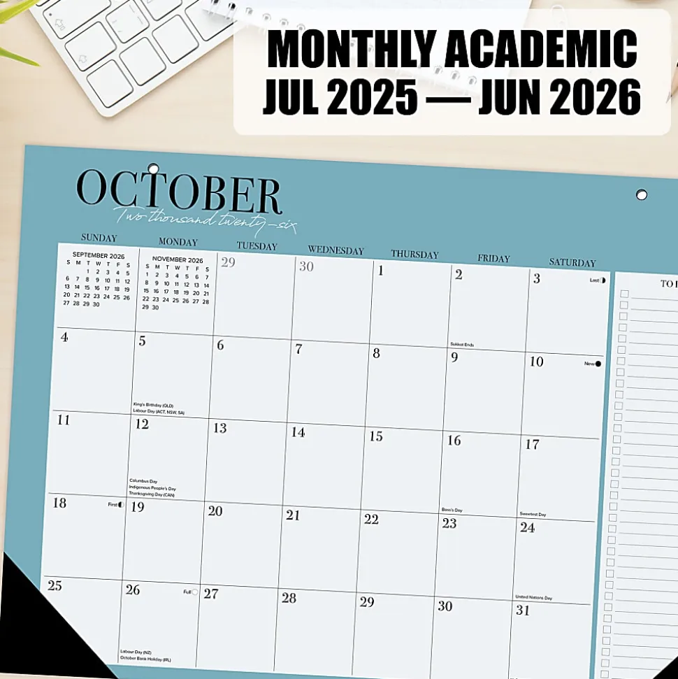 Willow Creek Press Academic Monthly Desk Pad Calendar, 17" x 12", Urban Chic, July 2026 - June 2027, Total Qty 1