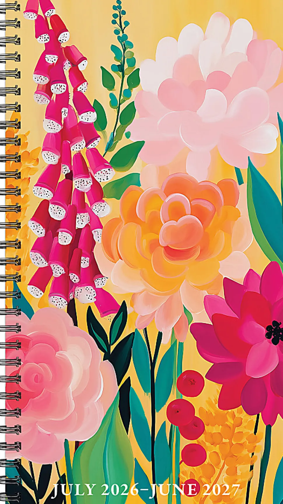 Willow Creek Press Academic Weekly/Monthly Spiral Planner, 3-1/2" x 6-1/2", Wild Garden Glow, July 2026 - June 2027, Total Qty 1