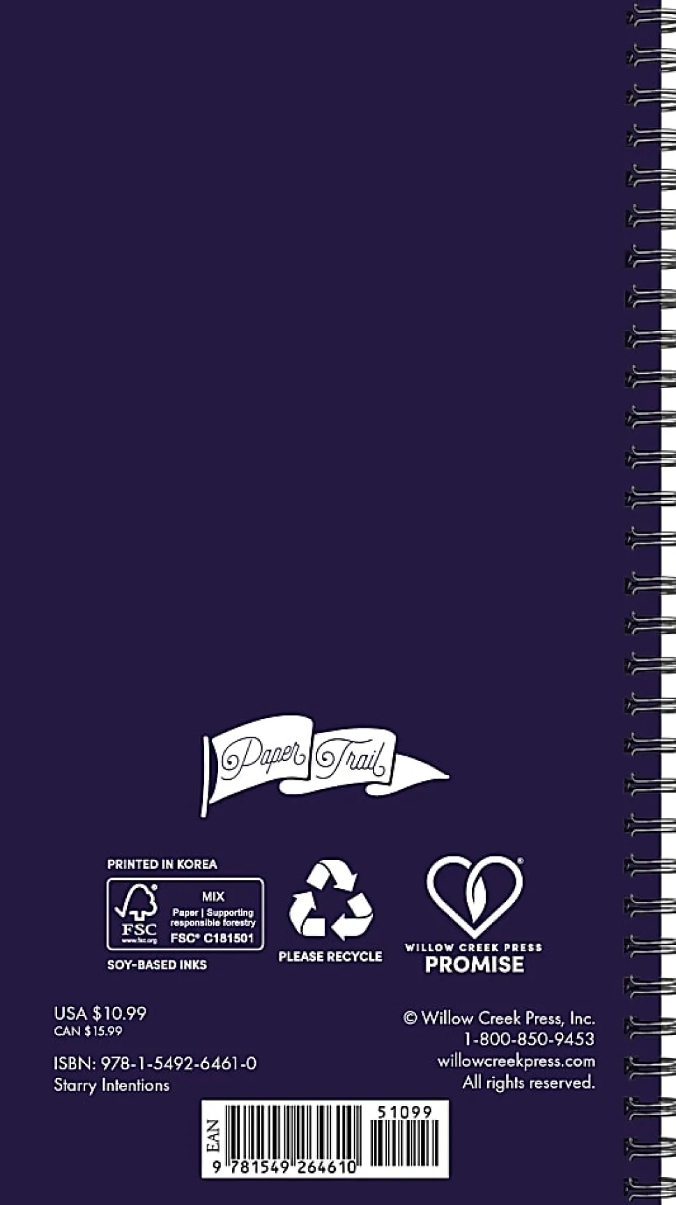 Willow Creek Press Academic Weekly/Monthly Spiral Planner, 3-1/2" x 6-1/2", Starry Intentions, July 2026 - June 2027, Total Qty 1