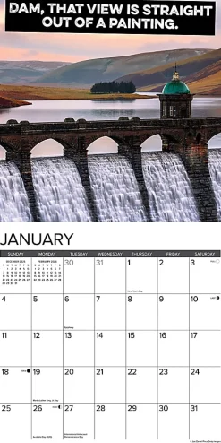 2026 Willow Creek Press Art & Design Monthly Wall Calendar, 12" x 12", The Best Dam Calendar, January To December, 56189