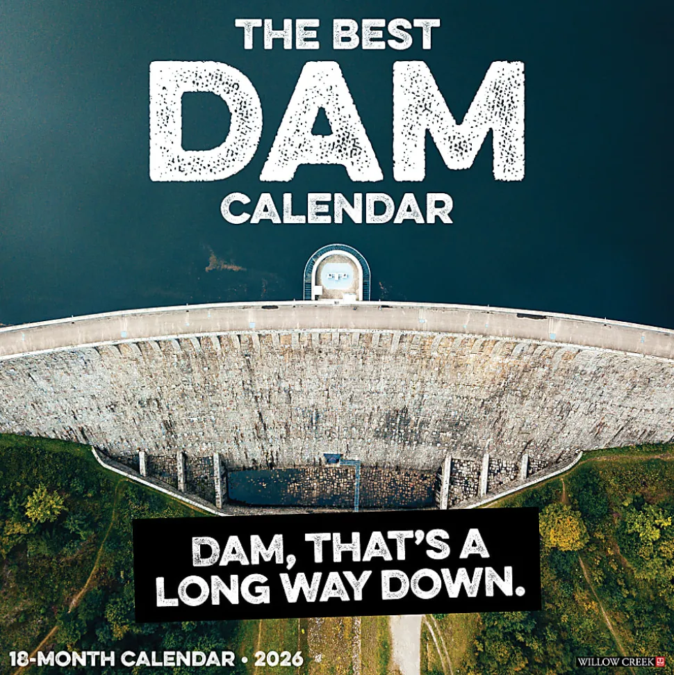 2026 Willow Creek Press Art & Design Monthly Wall Calendar, 12" x 12", The Best Dam Calendar, January To December, 56189