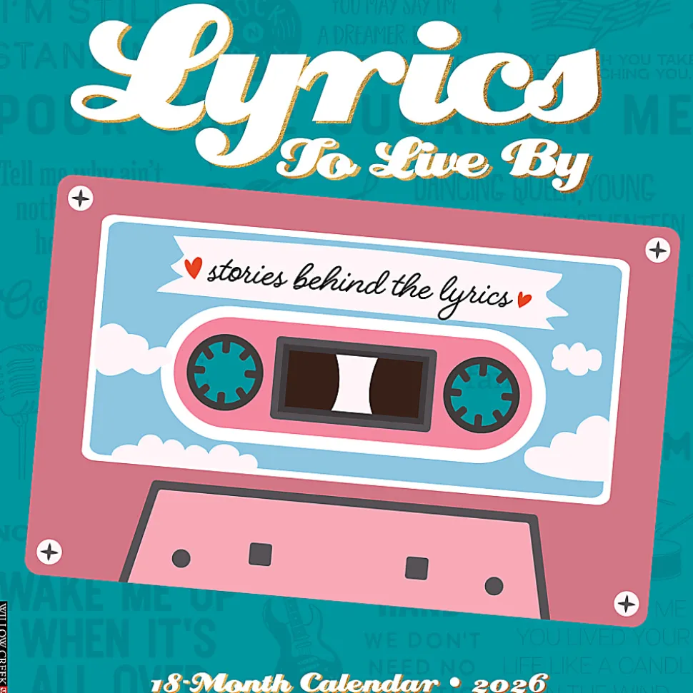 2026 Willow Creek Press Art & Design Monthly Wall Calendar, 12" x 12", Lyrics to Live By, January To December, 55946