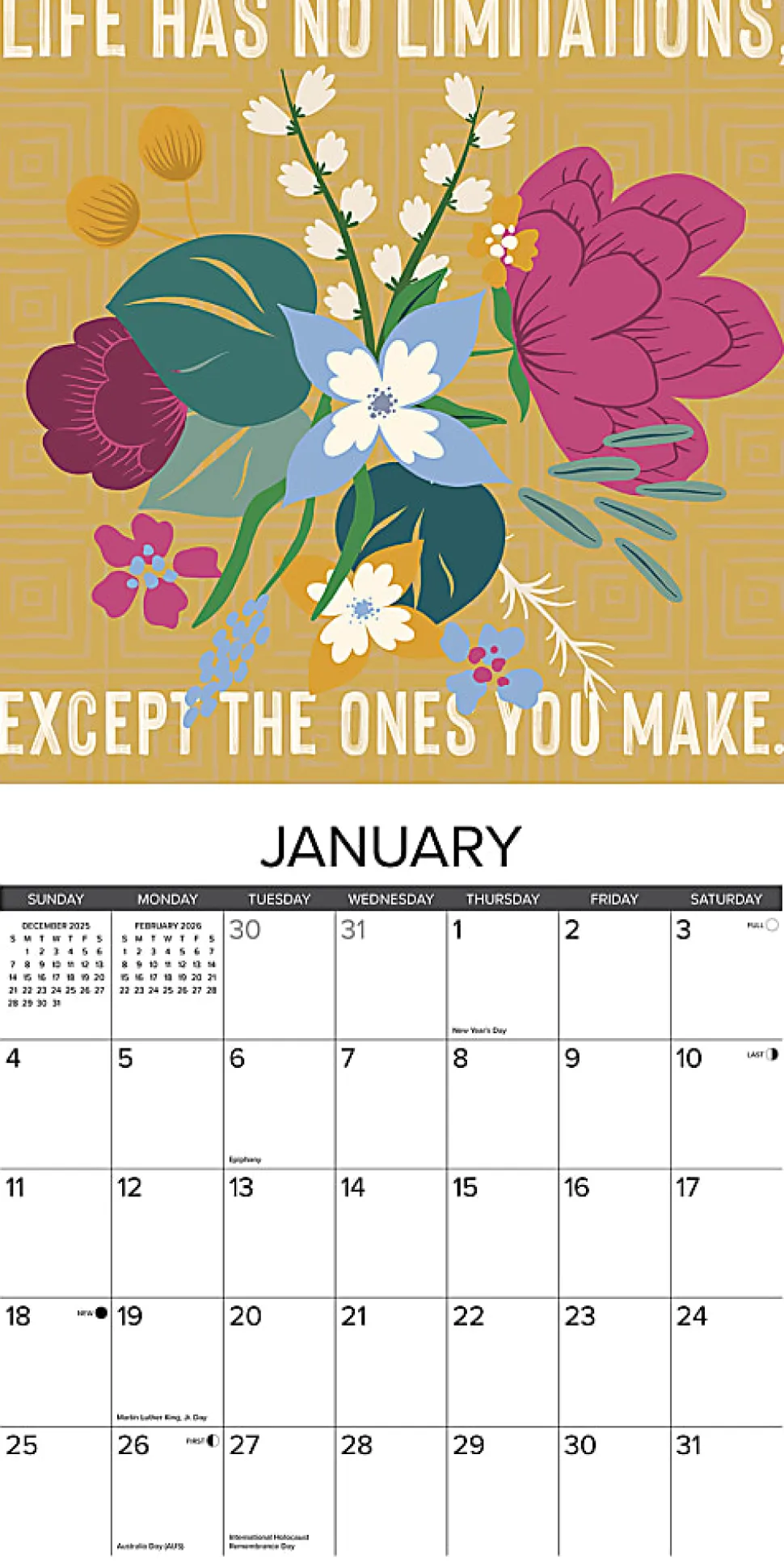 2026 Willow Creek Press Inspirational Monthly Wall Calendar, 12" x 12", Live, Laugh, Love, January To December, 51825