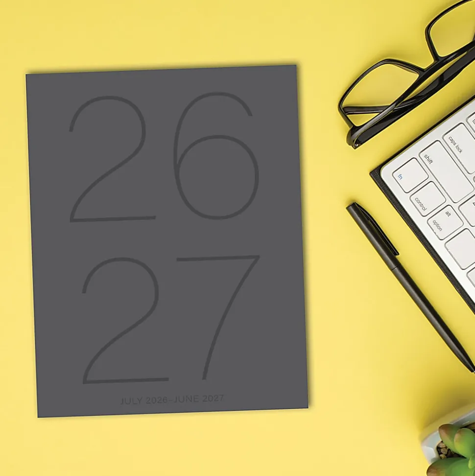 Willow Creek Press Monthly Academic Booklet Planner, 7-1/2" x 9-1/2", Gray, July 2026 - June 2027, Total Qty 1