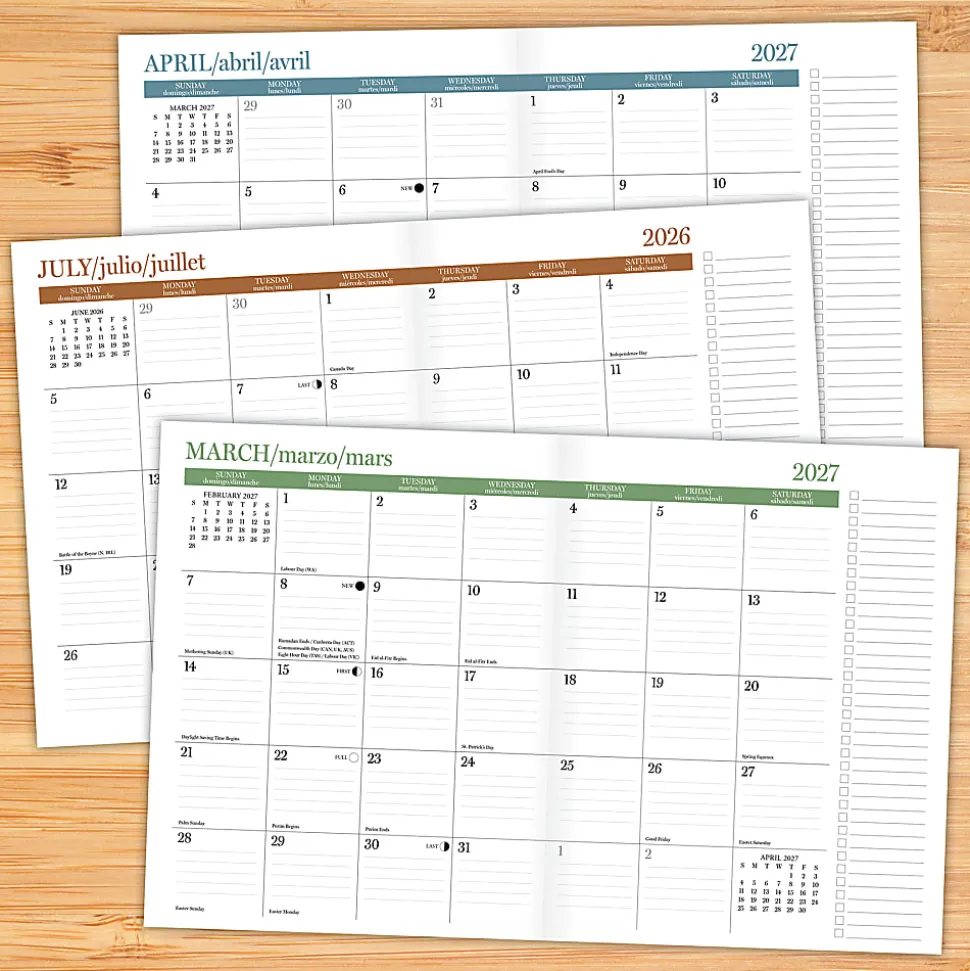 Willow Creek Press Monthly Academic Booklet Planner, 7-1/2" x 9-1/2", Citrus Squeeze, July 2026 - June 2027, Total Qty 1