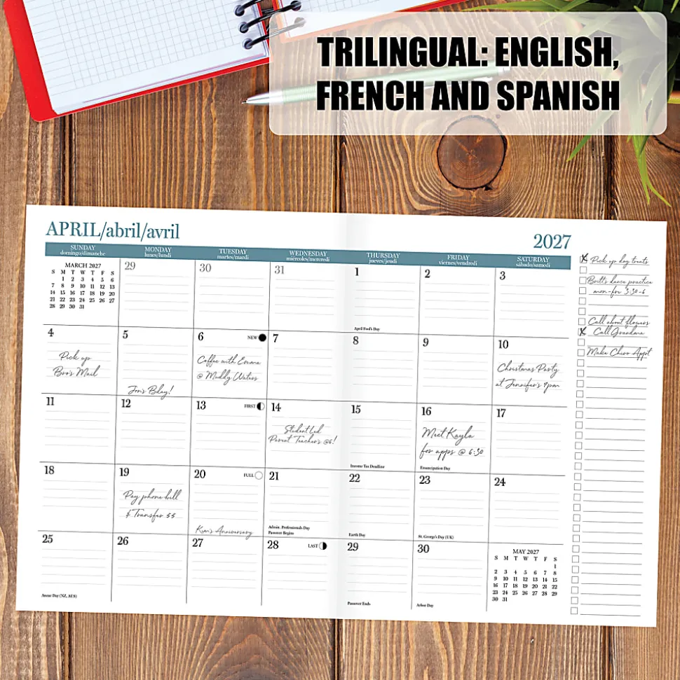 Willow Creek Press Monthly Academic Booklet Planner, 7-1/2" x 9-1/2", Bookshop of Dreams, July 2026 - June 2027, Total Qty 1