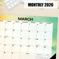 2026 Willow Creek Press Monthly Desk Pad Calendar, 12" x 17", Rainbow Gradient, January To December, 57155
