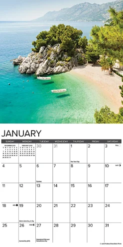 2026 Willow Creek Press Monthly Mini Calendar, 7" x 7", Beaches, January To December, O53461
