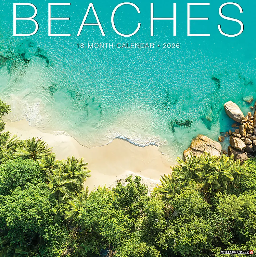 2026 Willow Creek Press Monthly Mini Calendar, 7" x 7", Beaches, January To December, O53461