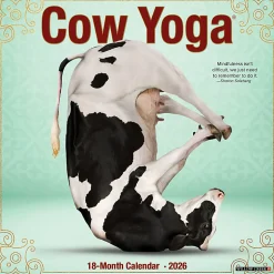 2026 Willow Creek Press Monthly Mini Wall Calendar, 7" x 7", Cow Yoga, January To December, 53522