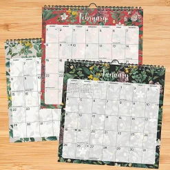 2026-2027 Willow Creek Press Monthly Spiral Wall Calendar, 12" x 12", Botanical Nature, July 2026 To June 2027, 54727