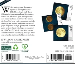 2026 Willow Creek Press Page-A-Day Daily Desk Calendar, 6-1/4" x 5-1/2", Moon Magic, January To December, 55205