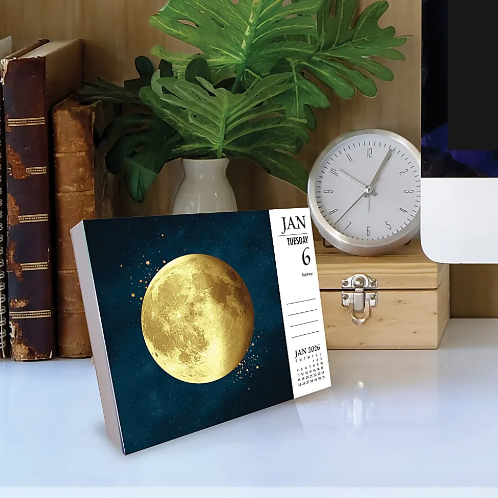 2026 Willow Creek Press Page-A-Day Daily Desk Calendar, 6-1/4" x 5-1/2", Moon Magic, January To December, 55205