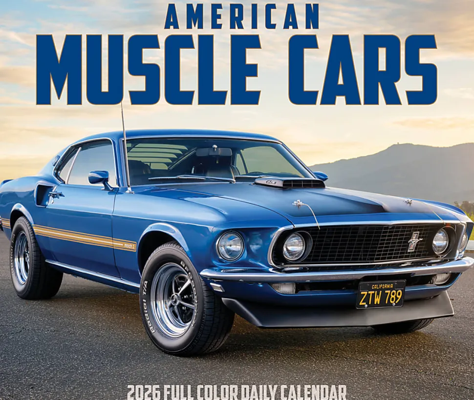 2026 Willow Creek Press Page-A-Day Daily Desk Calendar, 6-1/4" x 5-1/2", American Muscle Cars, January To December, 53904