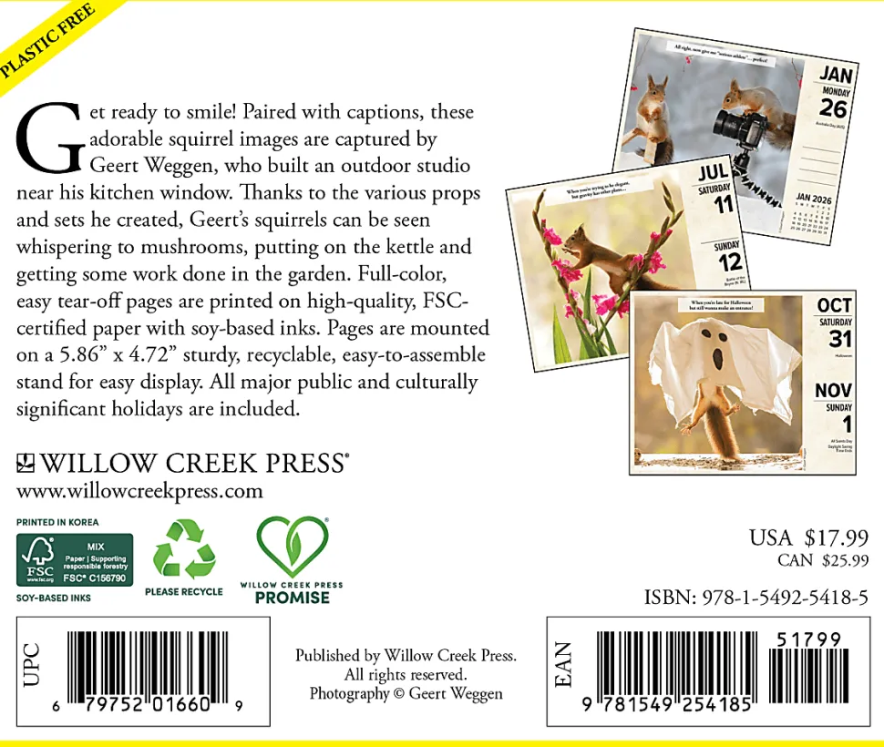 2026 Willow Creek Press Page-A-Day Daily Desk Calendar, 6-1/4" x 5-1/2", 365 Days of History, January To December, 53867
