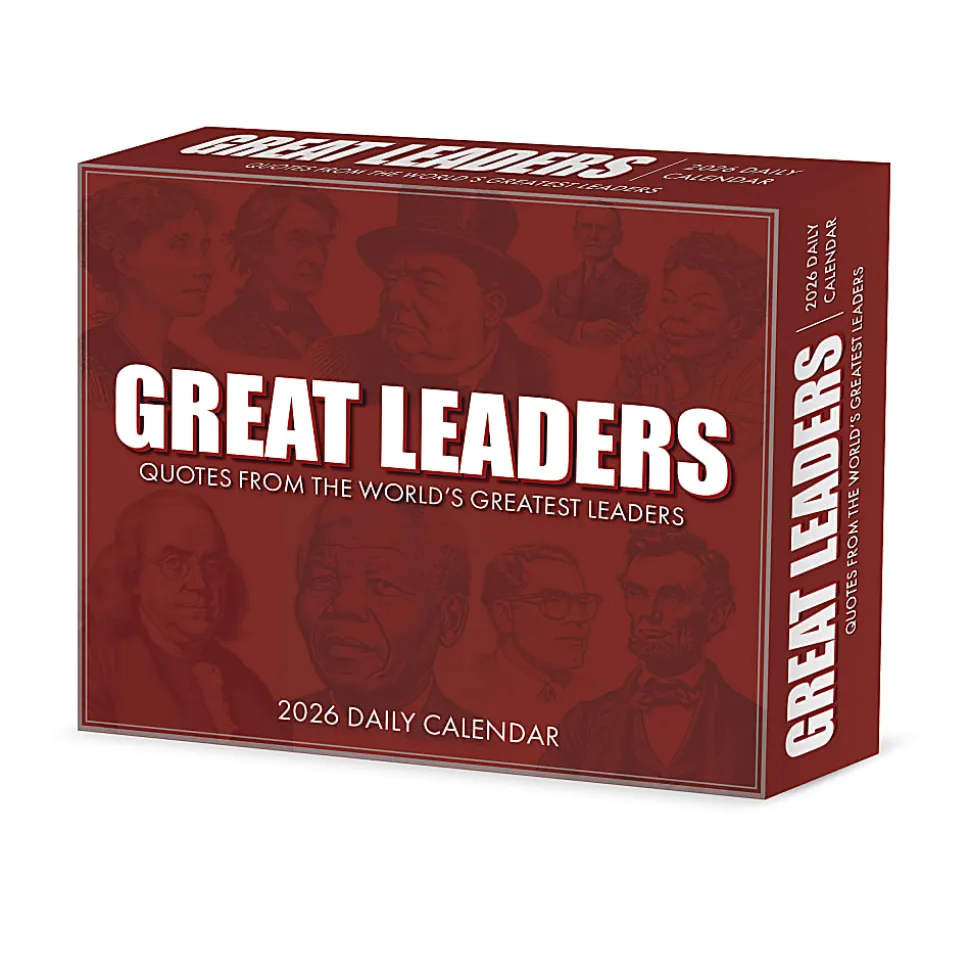 2026 Willow Creek Press Page-A-Day Daily Desk Calendar, 6-1/4" x 5-1/2", Great Leaders, Greatest Quotes, January To December, 54208