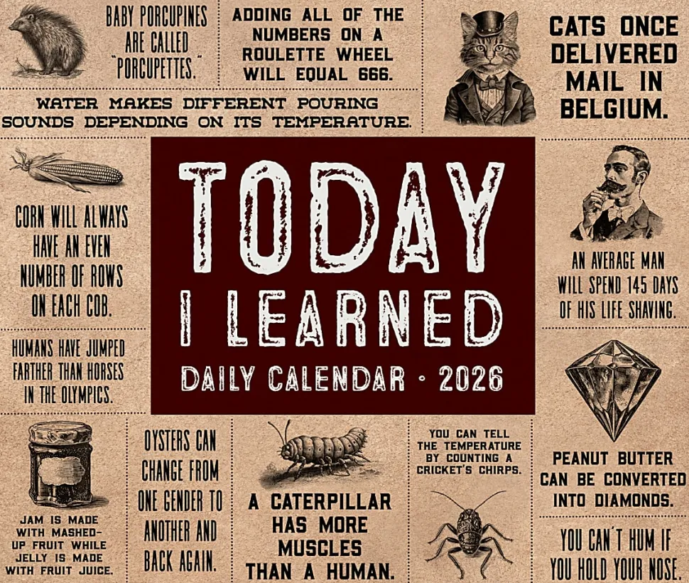 2026 Willow Creek Press Page-A-Day Daily Desk Calendar, 6-1/4" x 5-1/2", Today I Learned (TIL), January To December, 54451