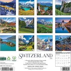 2026 Willow Creek Press Scenic Monthly Wall Calendar, 12" x 12", Switzerland, January To December, 56165