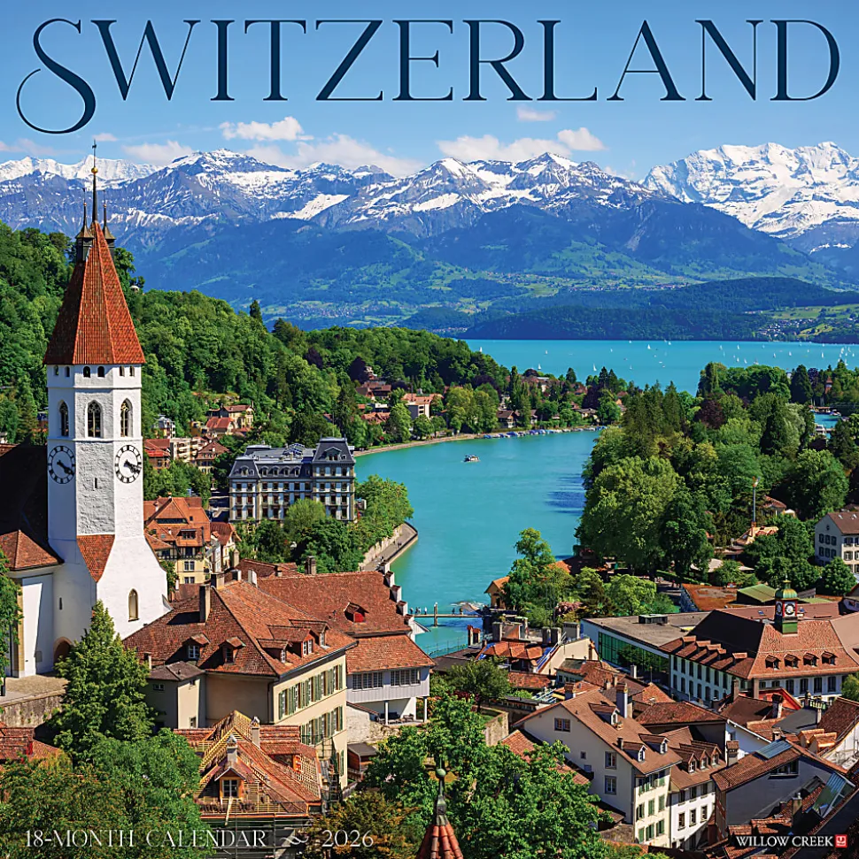 2026 Willow Creek Press Scenic Monthly Wall Calendar, 12" x 12", Switzerland, January To December, 56165