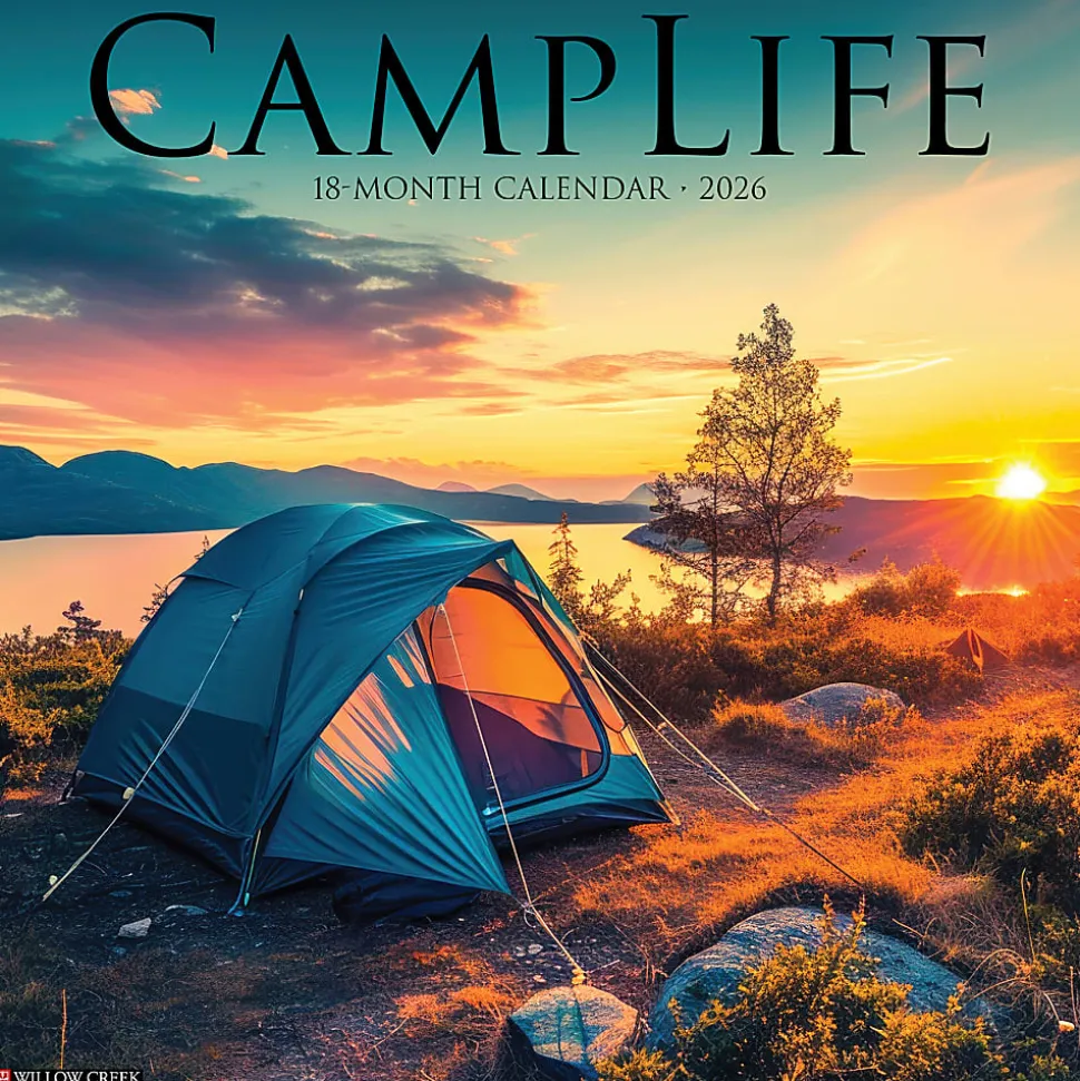 2026 Willow Creek Press Scenic Monthly Wall Calendar, 12" x 12", CampLife, January To December, 50521