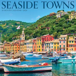 2026 Willow Creek Press Scenic Monthly Wall Calendar, 12" x 12", Seaside Towns, January To December, 56127