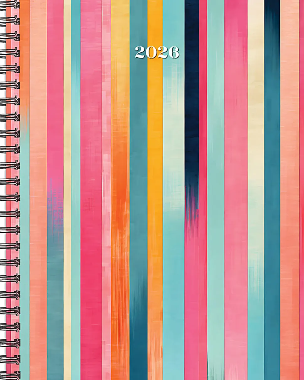 2026 Willow Creek Press Softcover Weekly/Monthly Planner, 6-1/2" x 8-1/2", Happy Stripe, January To December, 56677