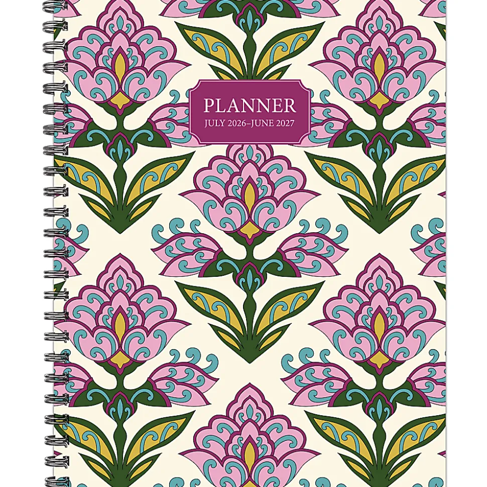 Willow Creek Press Softcover Weekly/Monthly Academic Planner, 8-1/2" x 11", Tulip Flowers, July 2026 - June 2027, Total Qty 1