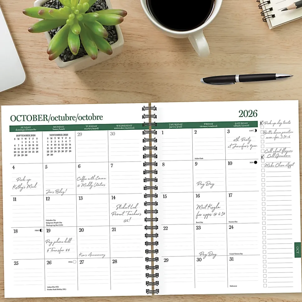 Willow Creek Press Softcover Weekly/Monthly Academic Planner, 8-1/2" x 11", Black, July 2026 - June 2027, Total Qty 1