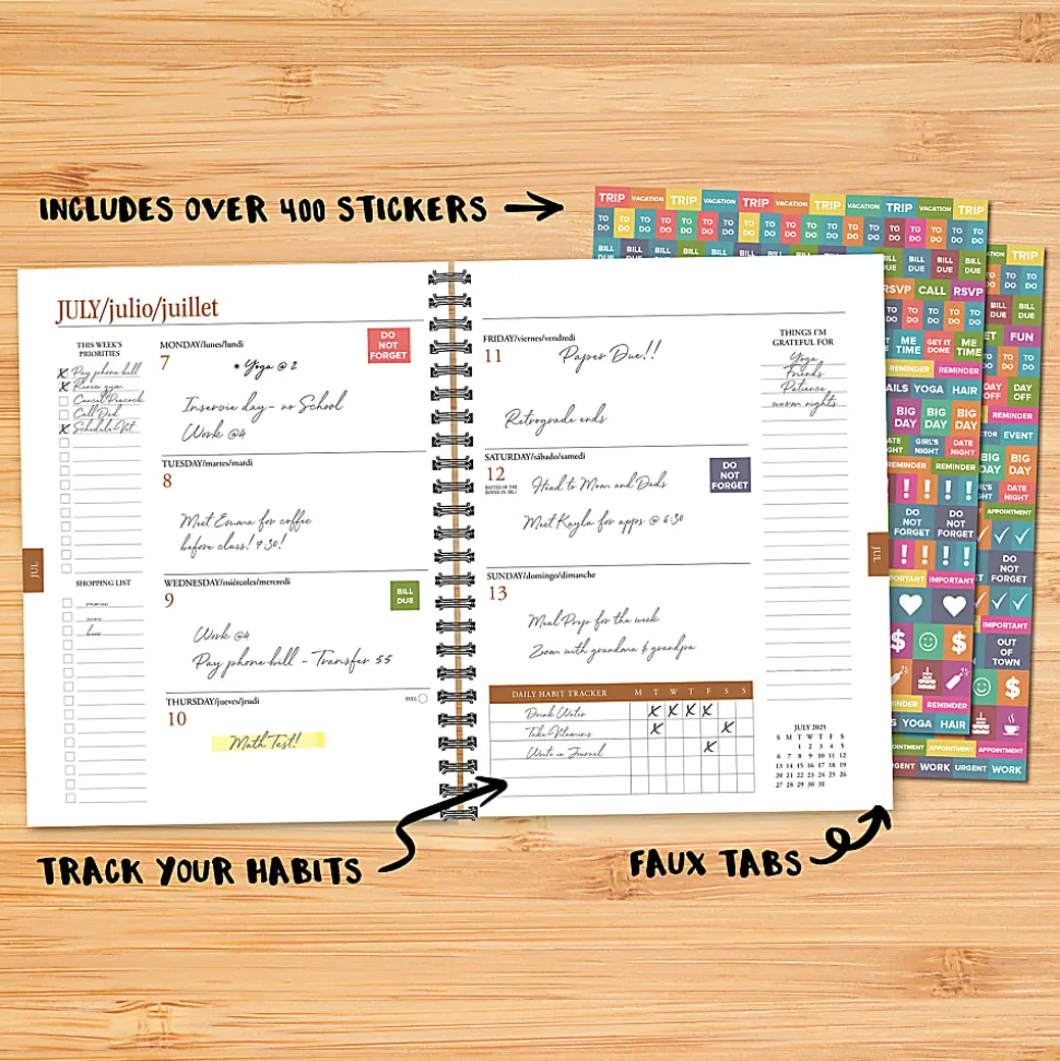 2026 Willow Creek Press Weekly/Monthly Softcover Planner, 8-1/2" x 11", Super Stripe, January To December, 57384