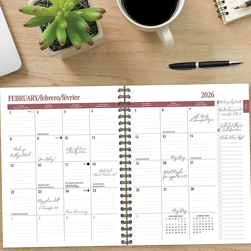 2026 Willow Creek Press Weekly/Monthly Softcover Planner, 8-1/2" x 11", Super Stripe, January To December, 57384