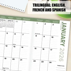 2026-2027 Willow Creek Press 2-Year Monthly Checkbook/Calendar, 3-1/2