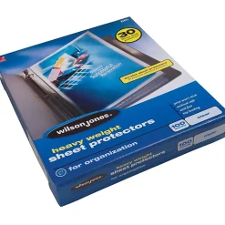 Wilson Jones® Top-Loading Sheet Protectors, Heavyweight, Diamond Clear, Box Of 100