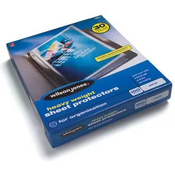 Wilson Jones® Top-Loading Sheet Protectors, Heavyweight, Diamond Clear, Box Of 100