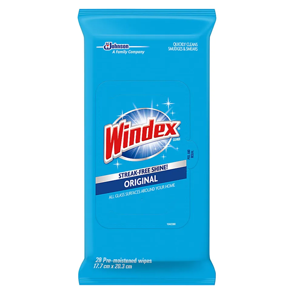 Windex® Original Glass & Surface Wipes, Pack Of 28