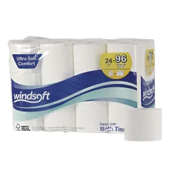 Windsoft® Premium Bath Tissue, Septic Safe, 2-Ply, White, 284 Sheets/Roll, 24 Rolls/Carton