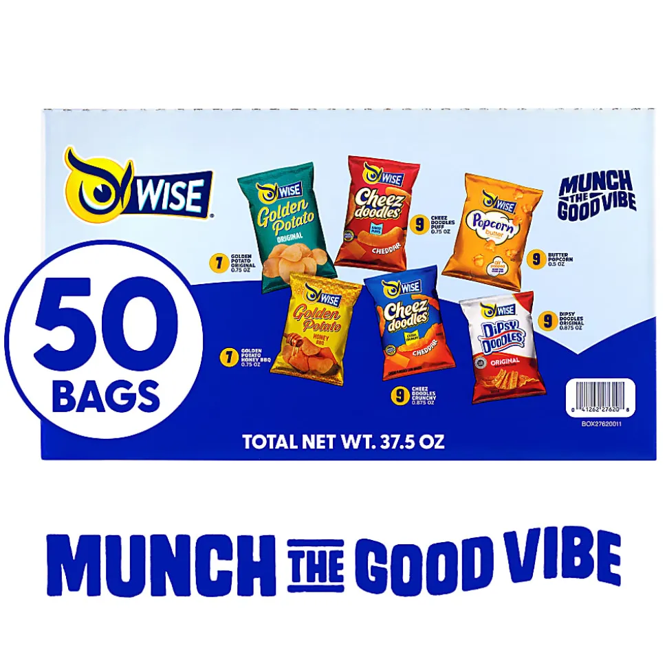 Wise Foods Grab & Snack Variety Pack, Pack Of 50 Bags