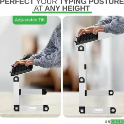 WorkEZ Adjustable-Height Tilt Ergonomic Computer Keyboard Stand Riser,  Silver