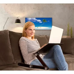 WorkEZ Best adjustable ergonomic laptop stand and lap desk with mouse pad black