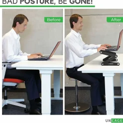 WorkEZ Best adjustable ergonomic laptop stand and lap desk with mouse pad black