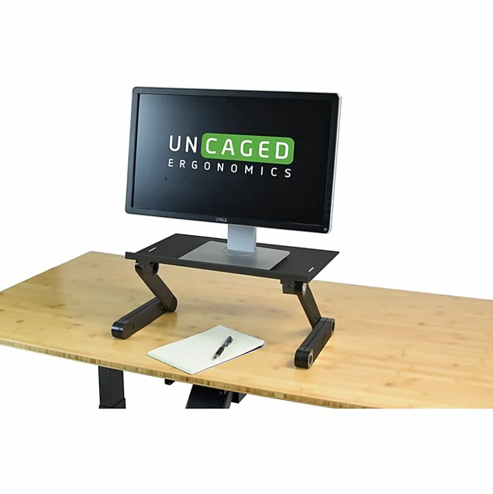 WorkEZ Monitor Stand Adjustable-Height Tilt Computer Monitor Riser, Black