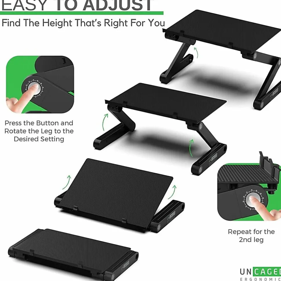 WorkEZ Monitor Stand Adjustable-Height Tilt Computer Monitor Riser, Black