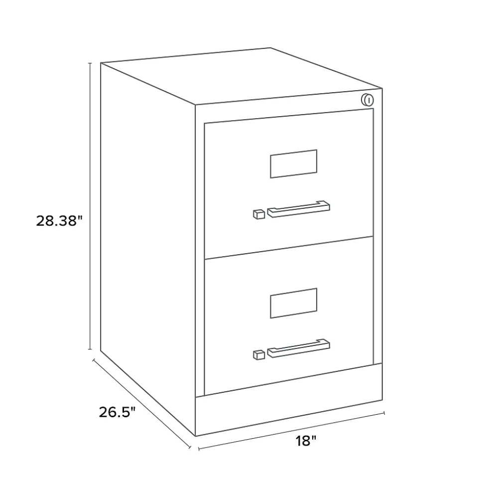 WorkPro 26 1/2"D 2-Drawer Legal-Size Vertical File Cabinet, Putty