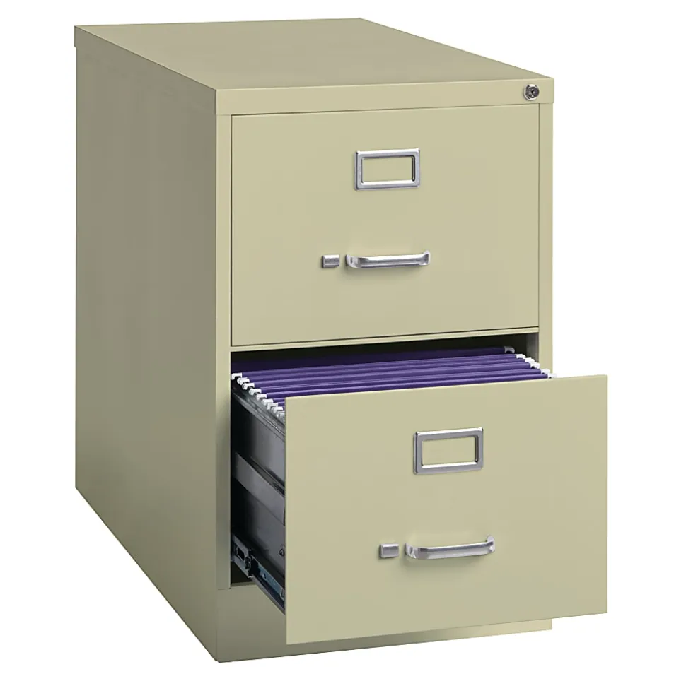 WorkPro 26 1/2"D 2-Drawer Legal-Size Vertical File Cabinet, Putty
